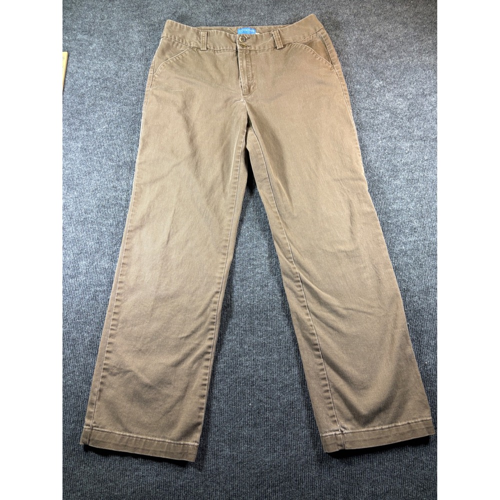 Dockers Women Straight Leg Khaki Pant Tan Mid Rise Casual Trousers Size 10 Med